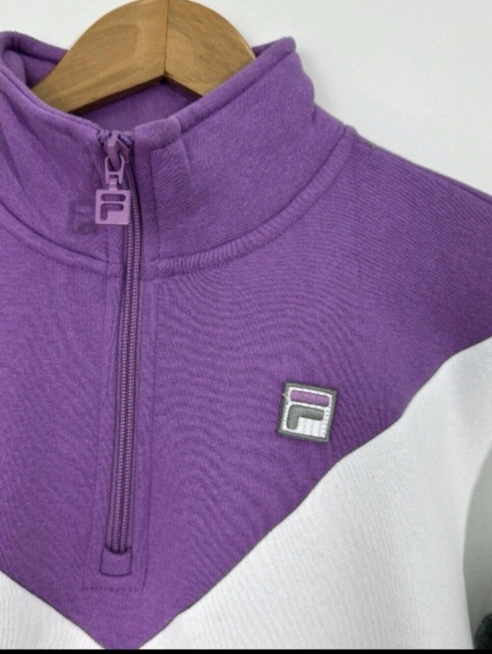 Fila Women’s Purple and White Quarter-Zip Pullover